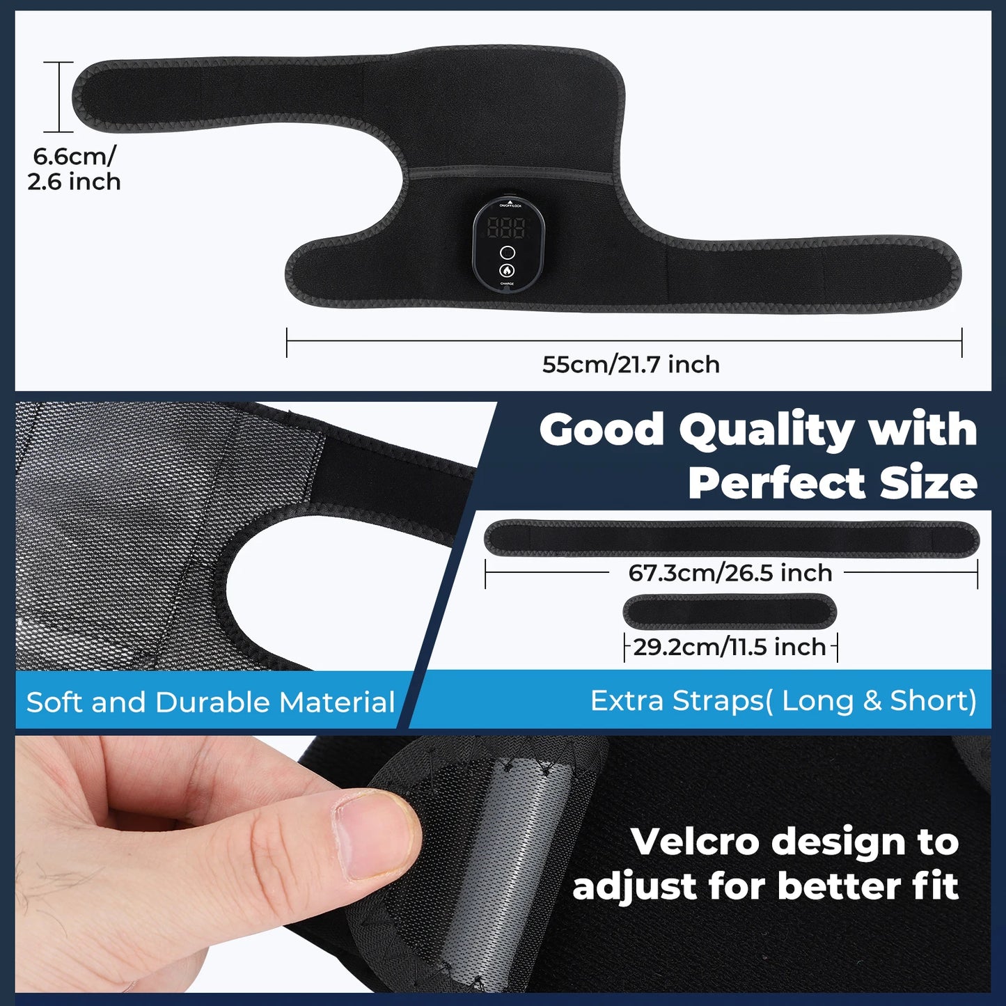 Electric Knee Heating Pad – Adjustable Hot Compress Support