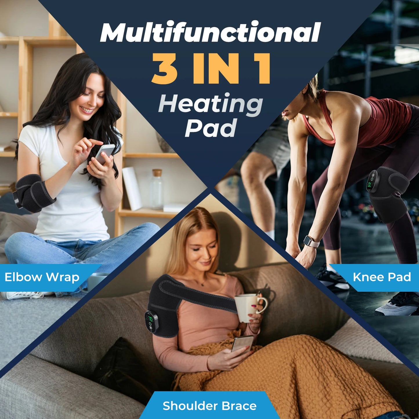 Electric Knee Heating Pad – Adjustable Hot Compress Support